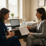 Medicul endocrinolog și pacientul analizează împreună rezultatele testelor și discută despre eventualele pași de urmat.