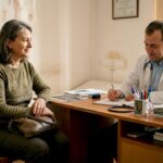 O doamnă se află la o consultație la medicul internist.