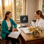 Discuție despre planificarea unei sarcini într-un cabinet medical primitor și bine luminat