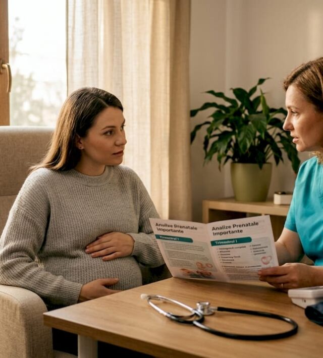 Femeie însărcinată la controlul prenatal