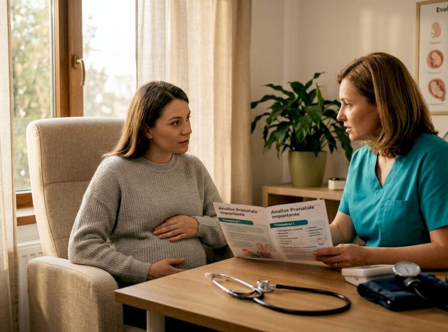 Femeie însărcinată la controlul prenatal