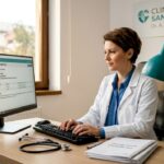 Medicul analizează rezultatele investigațiilor de laborator ale pacientului.