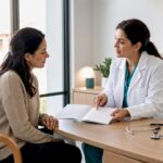 O femeie merge la un control medical de rutină într-o clinică, pentru a se asigura că totul este în regulă cu sănătatea ei.