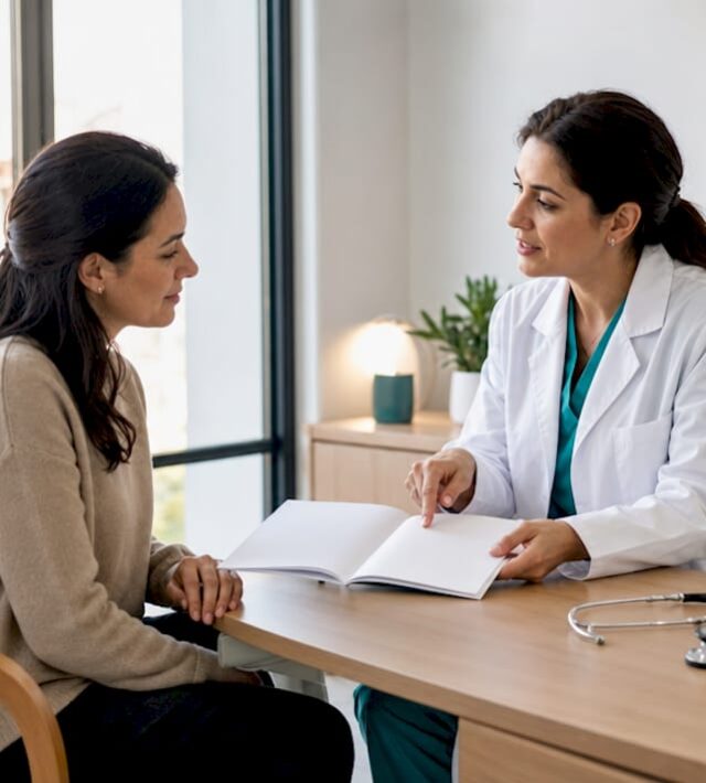 O femeie merge la un control medical de rutină într-o clinică, pentru a se asigura că totul este în regulă cu sănătatea ei.