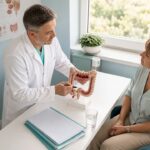 Un medic gastroenterolog îi explică pacientului ce înseamnă sindromul de colon iritabil și cum poate fi gestionat.