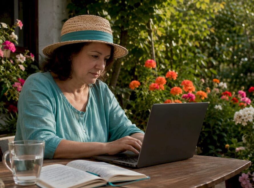 O femeie explorează diverse platforme online pentru servicii medicale.