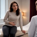 Pacientă abordând tema durerii în cadrul consultației