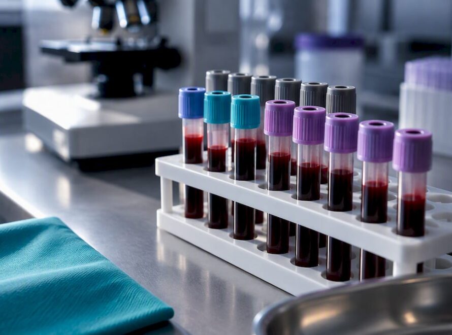 Tuburi folosite pentru analiza hormonală în cadrul unui laborator clinic